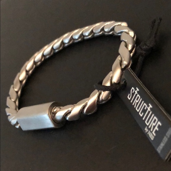 STRUCTURE BY NES Accessories Mens Stainless Steel Chain Link